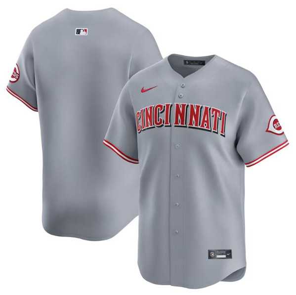 Men%27s Cincinnati Reds Blank Gray Away Limited Baseball Stitched Jersey Dzhi